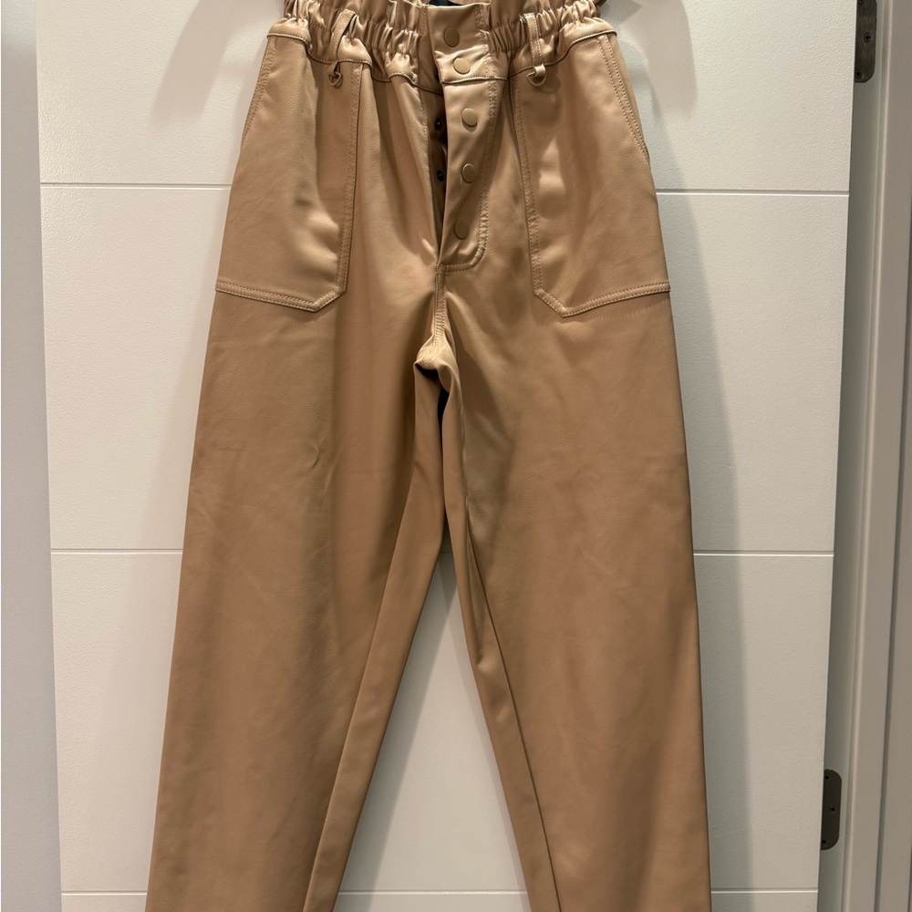 Faux leather Tan Pants